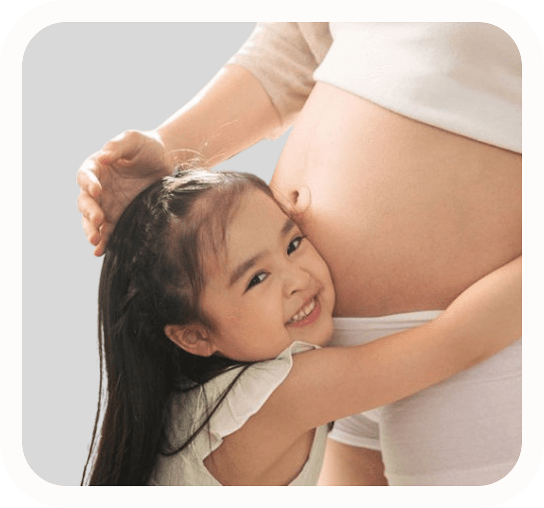 Happy family with healthcare providers